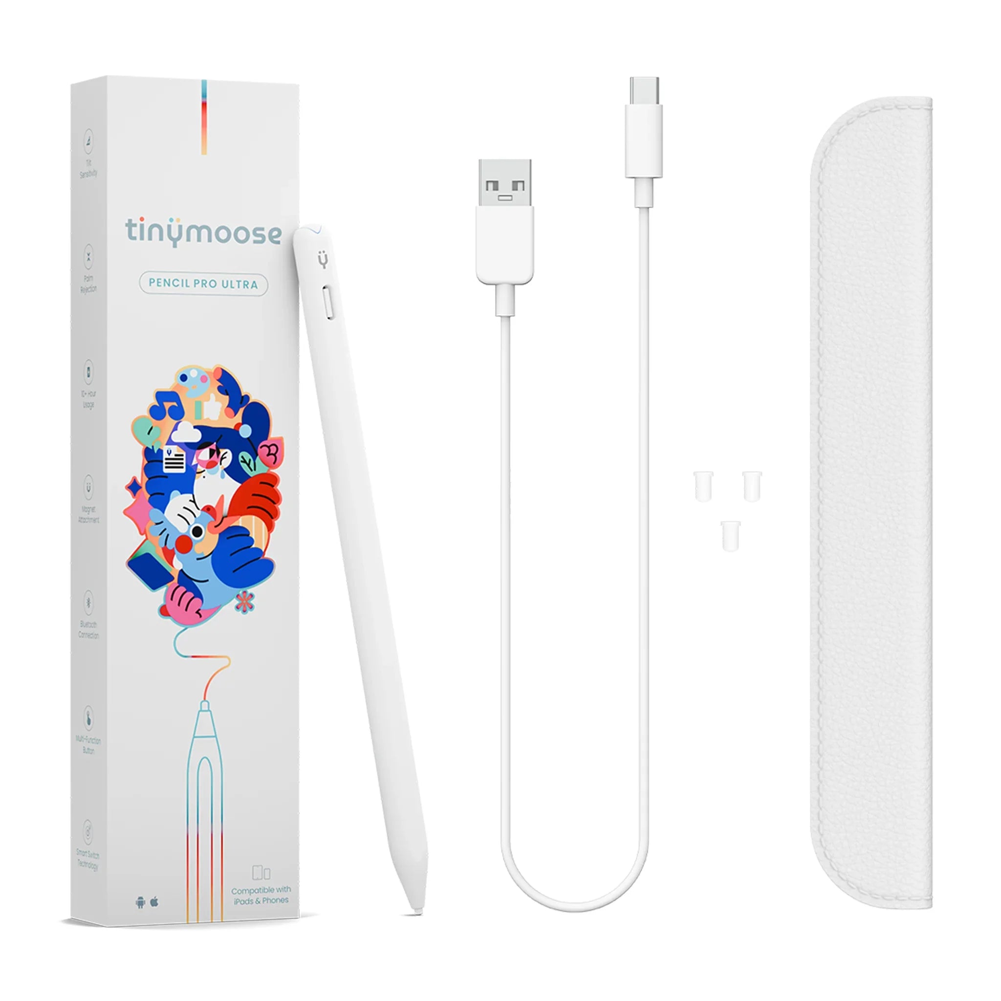Lápiz óptico Pencil Pro Ultra para iPad con tecnología Smart Switch - Blanco alpino