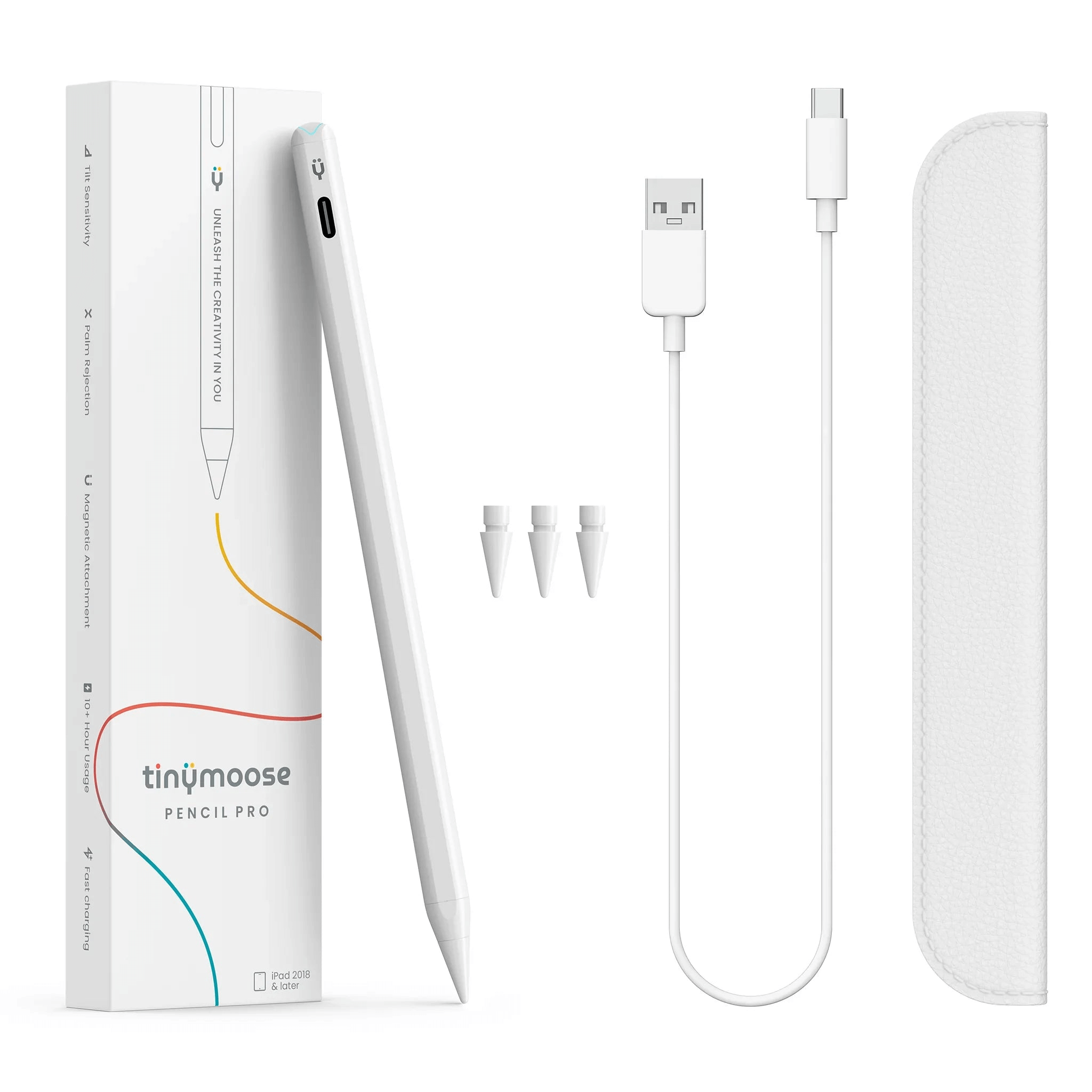 Pencil Pro iPad pen with USB-C charging port - Pearl White