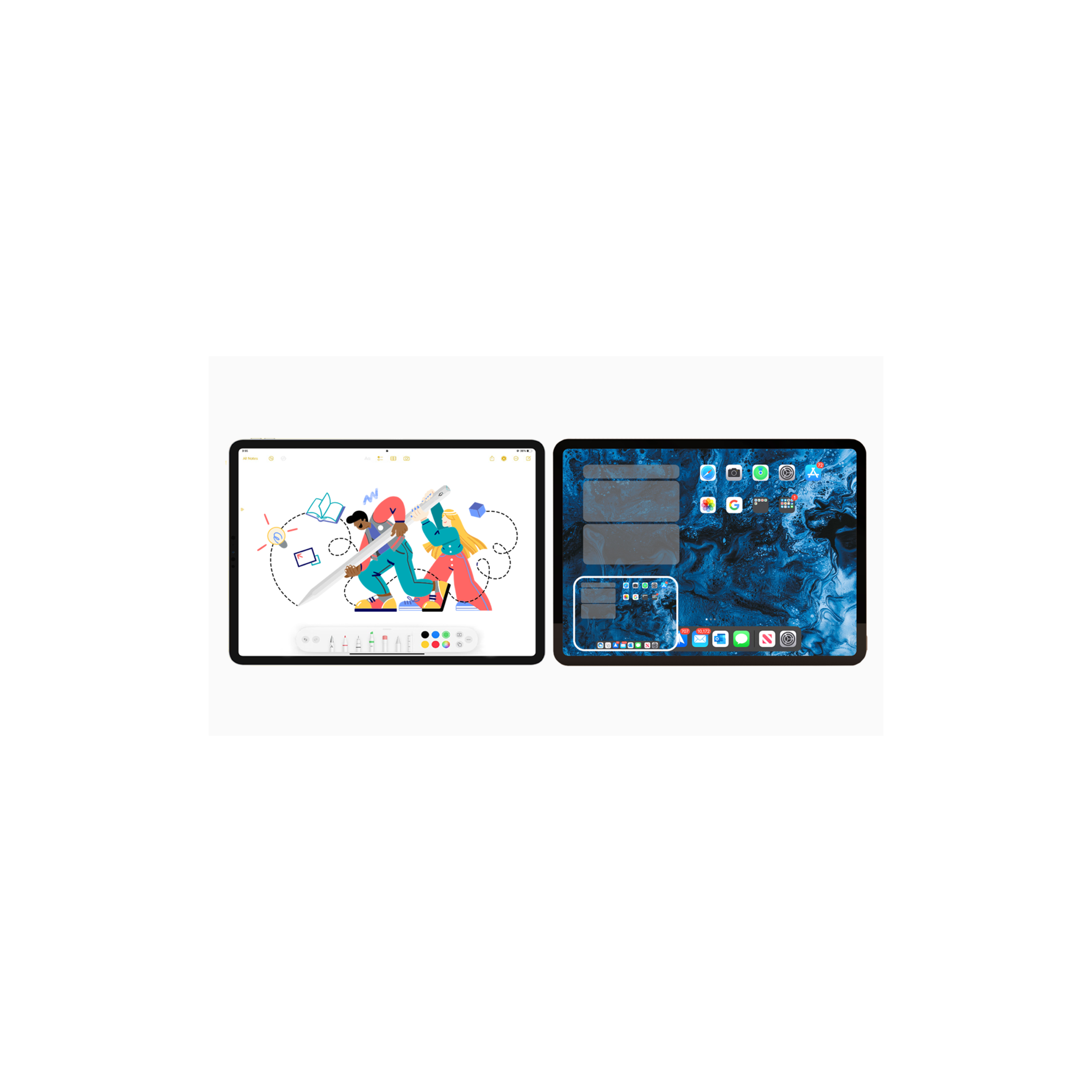 Pencil Ultra shortcut buttons – press to exit the app or enter multitask mode on iPad | اختصارات قلم ألترا – زر للخروج من التطبيق أو الدخول إلى وضع تعدد المهام على الآيباد