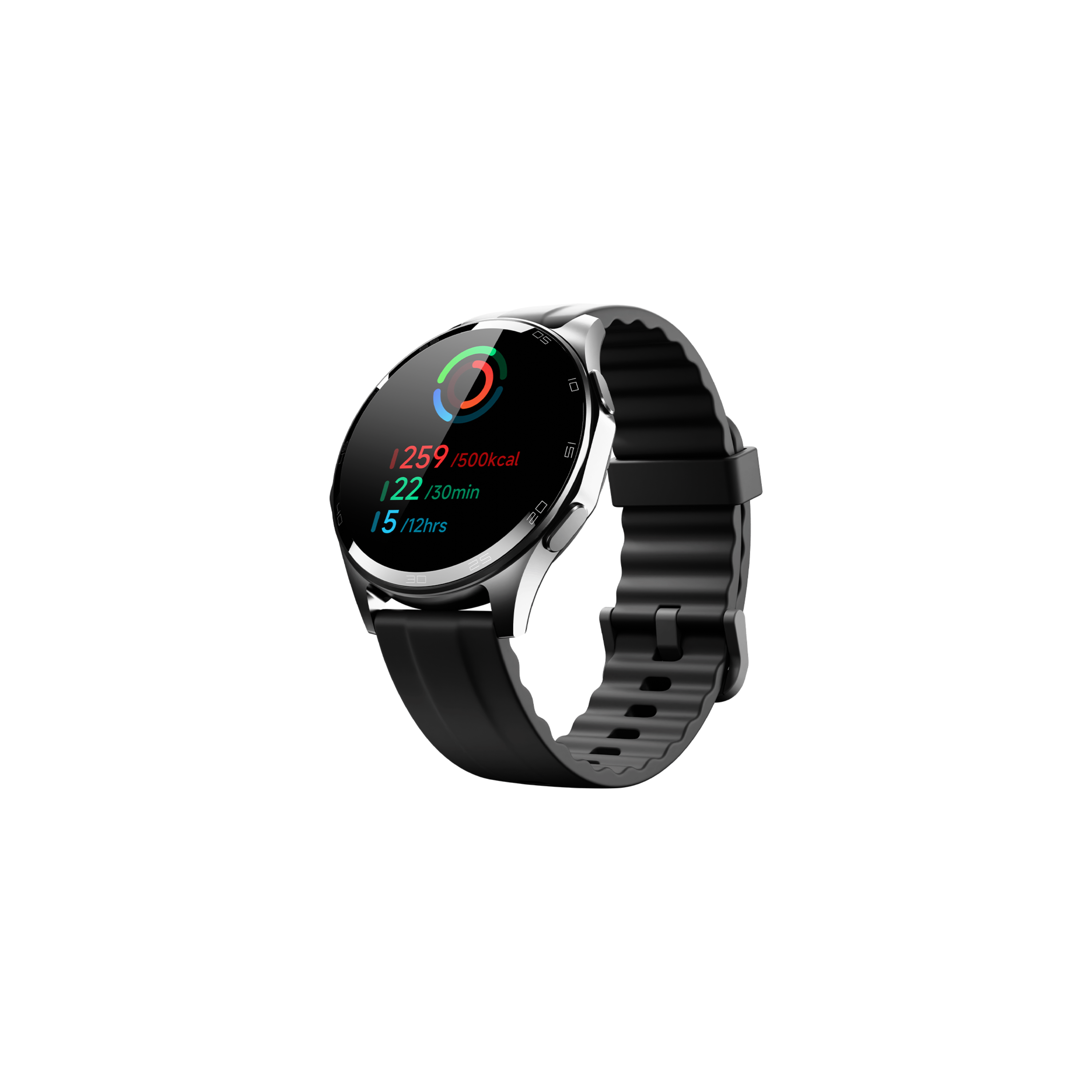 Black Tinymoose Atlas Smartwatch – 140+ sports modes, calorie tracker, heart rate, AMOLED display. | ساعة تاينيموس أطلس السوداء – أكثر من 140 وضع رياضي، تتبع السعرات، نبضات القلب، وشاشة AMOLED.