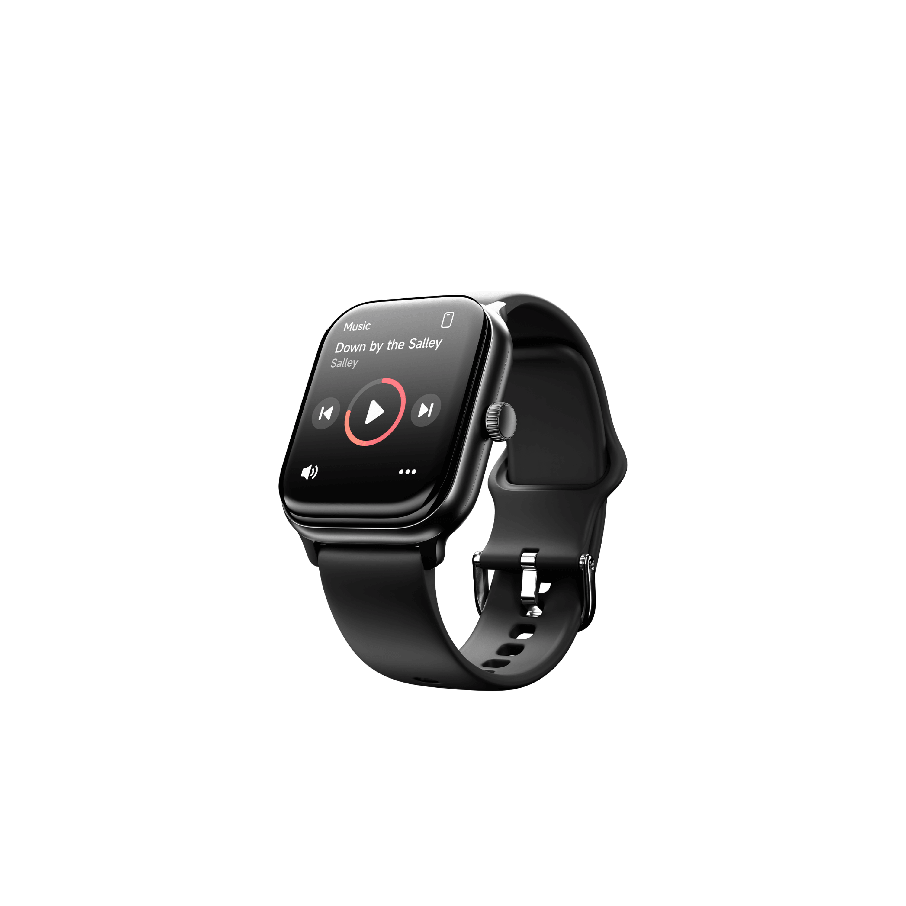 Black Tinymoose Tempo Smartwatch – smartwatch with music playback, Bluetooth calling, AMOLED display, and fitness tracking. | ساعة تاينيموس تيمبو باللون الأسود – ساعة ذكية تدعم تشغيل الموسيقى، مكالمات بلوتوث، شاشة AMOLED، وتتبع اللياقة.