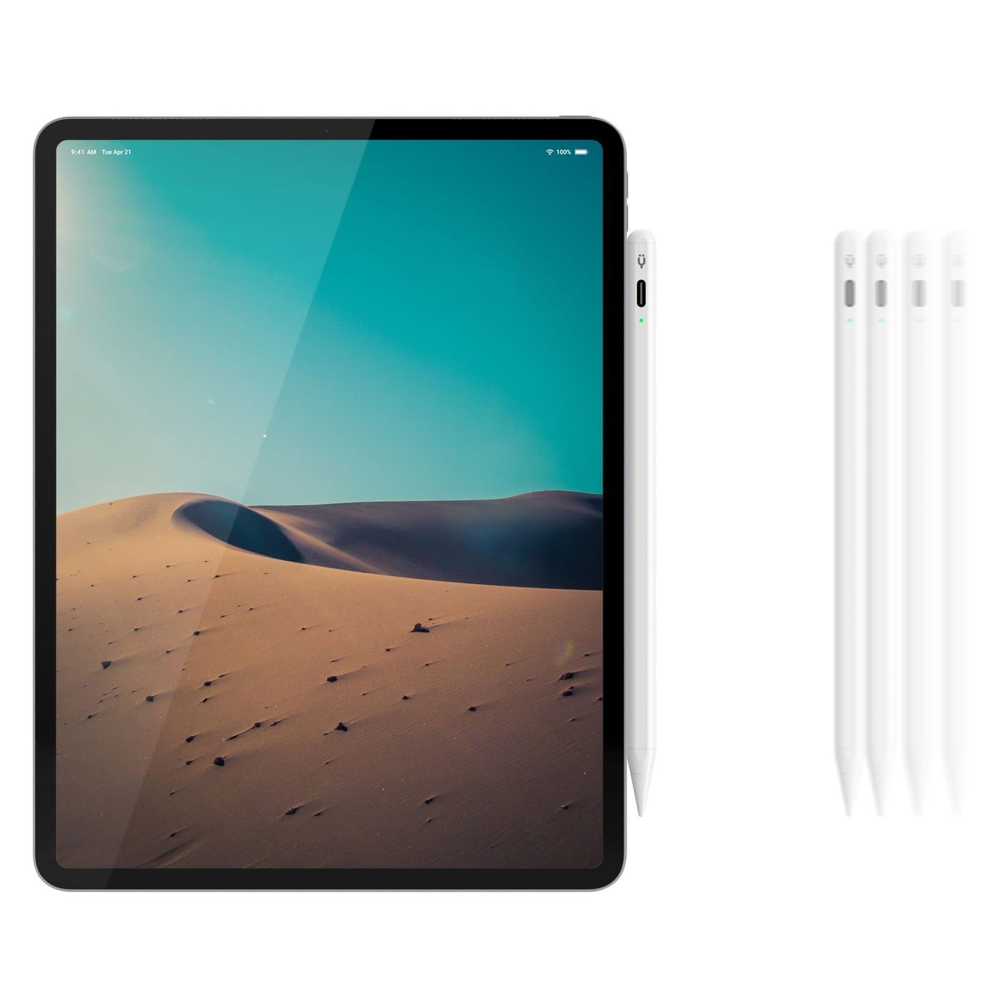 Tinymoose Pencil Pro Stylus Pen showing magnetic attachment to ipad