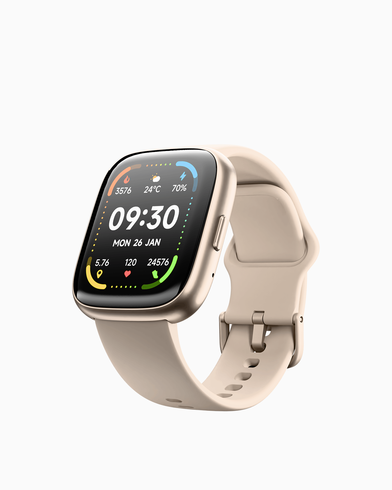 Pink Tinymoose Tempo Go Smartwatch – waterproof, 100+ sport modes, heart rate, sleep, and step tracking. | ساعة تاينيموس تيمبو جو الوردية – مقاومة للماء، أكثر من 100 وضع رياضي، تتبع الخطوات، النوم، ونبض القلب.