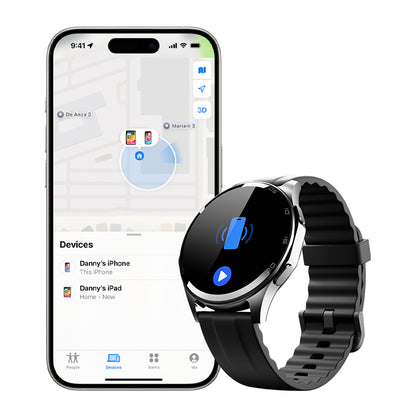 Atlas Smartwatch | GPS, AMOLED & 15-Day Battery and tinymoose app integration - Midnight Black