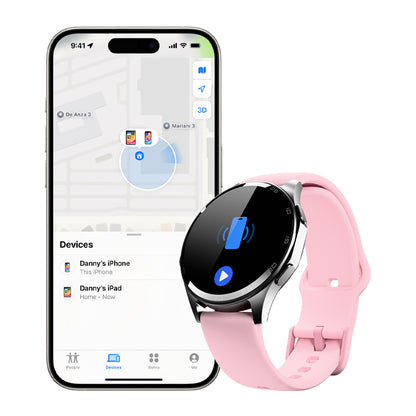 Atlas Smartwatch | GPS, AMOLED & 15-Day Battery with tinymoose fit app integration ios - Shadow Pink