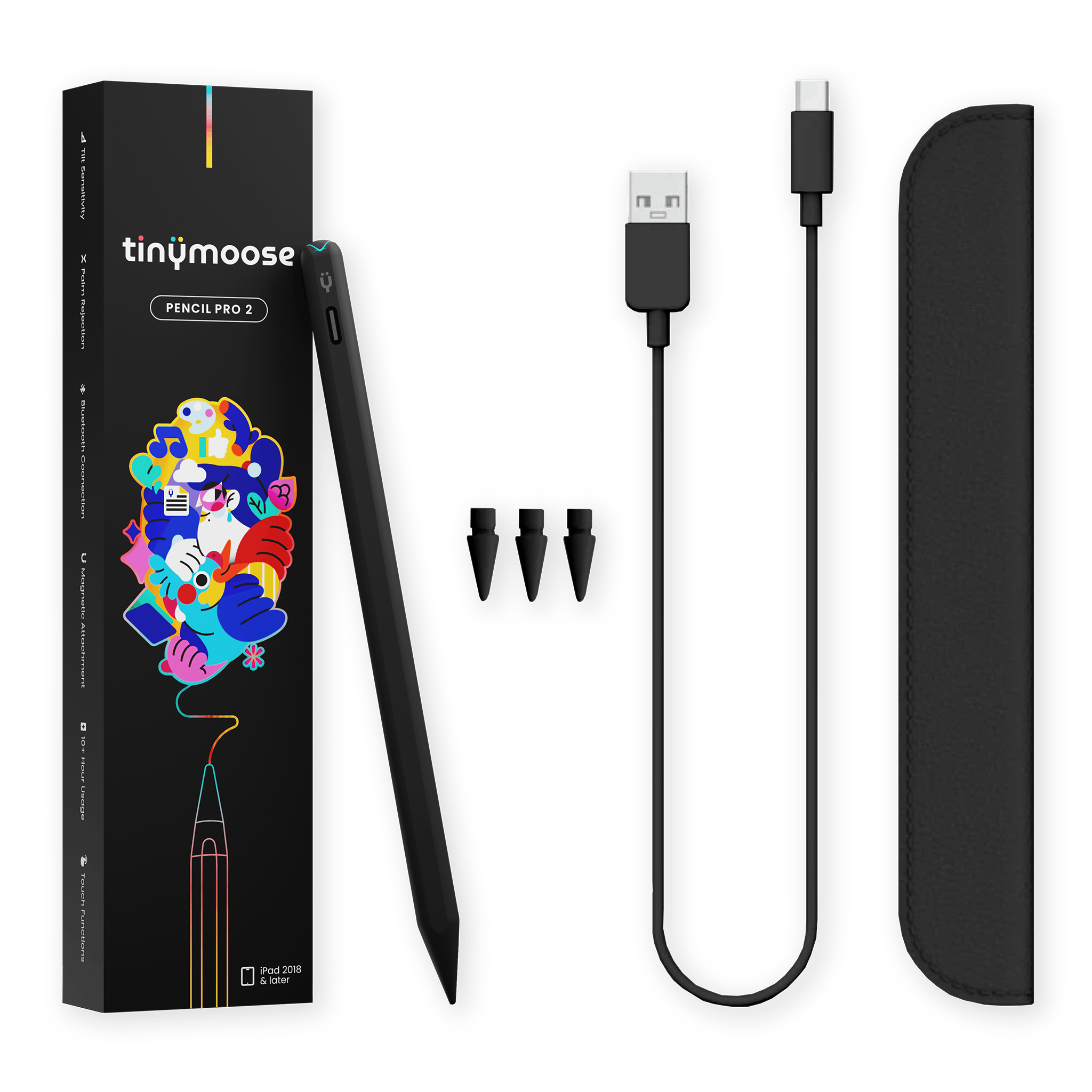 Pencil Pro 2 | Midnight Black Compatible with iPads (2018 and newer)