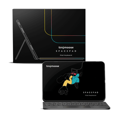 SpacePad iPad Keyboard - Black - (iPad 11 (A16) / iPad 10th Gen) product packaging and keyboard view