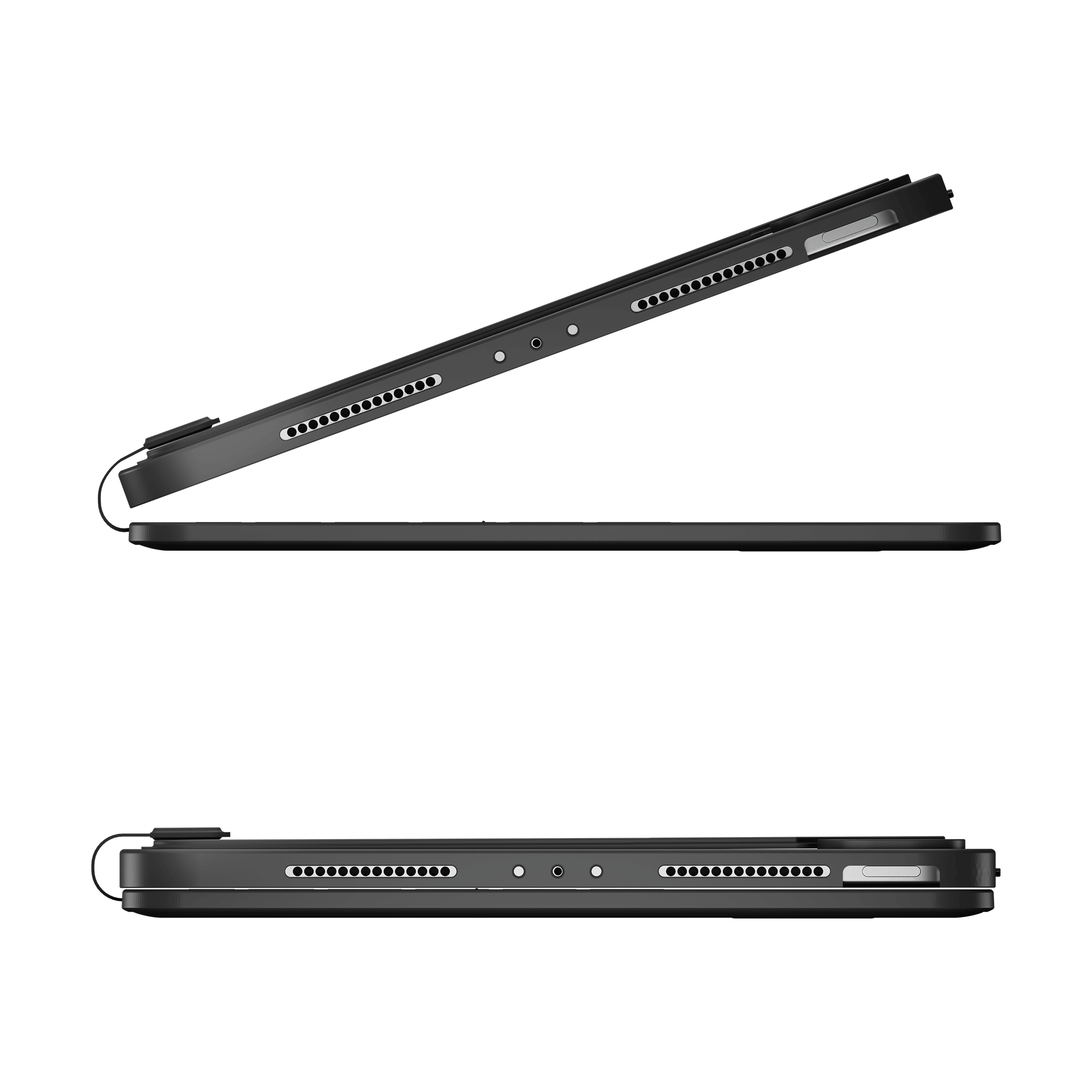 SpacePad iPad Keyboard - Black - (iPad Air 11 (4th–5th Gen) / Pro 11) shown from side view.