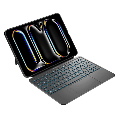 SpacePad iPad Keyboard - Black - (iPad 11 (A16) / iPad 10th Gen) with illuminated keys and sleek design.