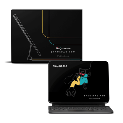 SpacePad Pro iPad Keyboard - Black - (iPad Air 11 (4th–5th Gen) / Pro 11) with packaging and design features.