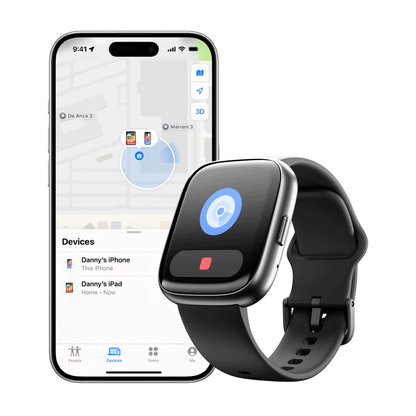 Tempo Go Smartwatch with 100 Sports Modes & Heart Rate Monitoring - Midnight Black